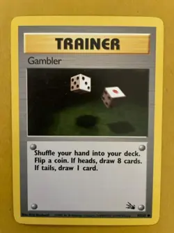 Gambler 60/62 Trainer Fossi Pokemon Card Common LP - Image 1