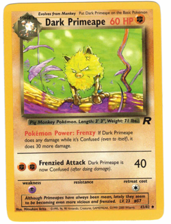 Dark Primeape 43/82 Team Rocket Regular Vintage Pokemon Card - Image 1