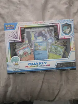 NEW Quaxly Paldea Collection Pokemon TCG Box Set w/ Pin + Oversized Card - Image 1
