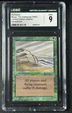 HURRICANE CGC 9 1993 MAGIC: THE GATHERING MTG LIMITED EDITION ALPHA 1154 - Image 1
