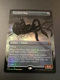 MTG Commander Legends Baldur's Gate #373 Nautiloid Ship Borderless Foil NM - Image 1
