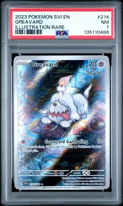 2023 POKEMON SVI EN-SCARLET & VIOLET ILLUSTRATION RARE #214 GREAVARD PSA 7 - Image 1