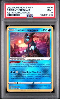 2022 POKEMON SWORD & SHIELD ASTRAL RADIANCE #046 RADIANT GRENINJA PSA 9 - Image 1