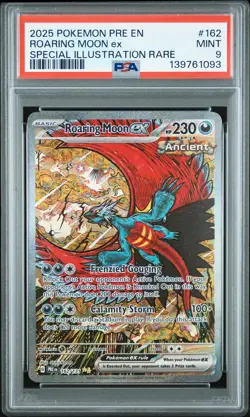 2025 POKEMON PRE SPECIAL ILLUSTRATION RARE #162 ROARING MOON EX PSA 9 - Image 1