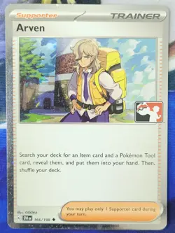 Arven Pokemon Prize Pack Series Promo Pokemon Card NM Play Stamp - Image 1