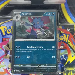 Pokemon Phantasmal Flames - Weavile 3-Pack Booster Blister Factory Sealed - Image 2