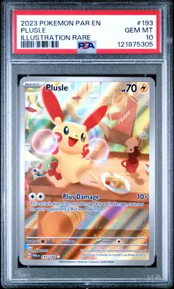 2023 POKEMON PAR EN-PARADOX RIFT ILLUSTRATION RARE #193 PLUSLE PSA 10 - Image 1