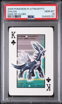 2009 POKEMON PLATINUM VERSION PLAYING CARDS KING OF CLUBS DIALGA PSA 10 - Image 1