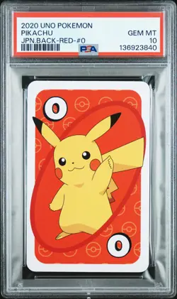 2020 UNO POKEMON JAPANESE BACK-RED-#0 PIKACHU PSA 10 - Image 1