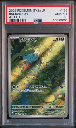 2023 POKEMON JPN SV2A-POKEMON 151 ART RARE #166 BULBASAUR PSA 10 - Image 1