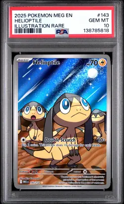 2025 POKEMON MEG EN-MEGA EVOLUTION ILLUSTRATION RARE #143 HELIOPTILE PSA 10 - Image 1