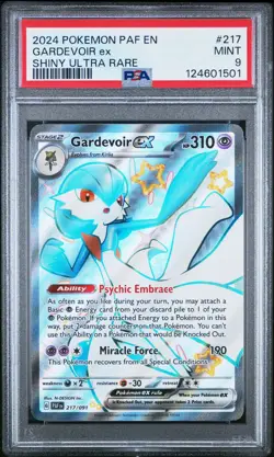 2024 POKEMON PAF EN-PALDEAN FATES SHINY ULTRA RARE #217 GARDEVOIR EX PSA 9 - Image 1