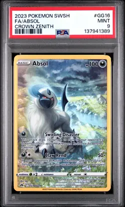 2023 POKEMON SWORD & SHIELD CROWN ZENITH #GG16 FULL ART/ABSOL PSA 9 - Image 1