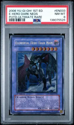 2006 Yu-Gi-Oh! Elemental Hero Dark Neos POTD 1st Edition UTR PSA 8 NA*** - Image 1