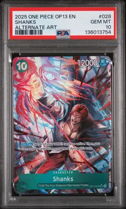 2025 ONE PIECE OP13-CARRYING ON HIS WILL ALTERNATE ART #028 SHANKS PSA 10 - Image 1