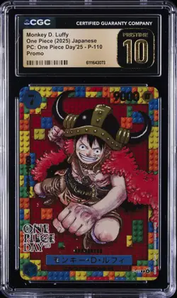 2025 ONE PIECE JPN PC: ONE PIECE DAY '25 PROMO MONKEY D. LUFFY CGC 10 PRISTINE - Image 1