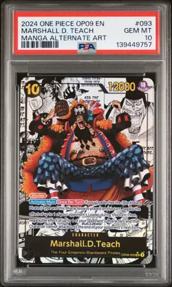 2024 ONE PIECE EMPERORS IN THE NEW WORLD MANGA ALT ART MARSHALL D. TEACH PSA 10 - Image 1