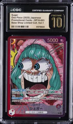 2025 ONE PIECE JPN PROMO BASE SHOP LTD COLLECTION VOL 1 SUGAR CGC 10 PRISTINE - Image 1