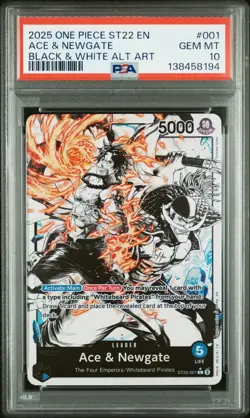 2025 ONE PIECE STARTER DECK ST22-ACE & NEWGATE #001 ACE & NEWGATE PSA 10 - Image 1