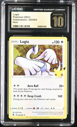 CGC 10 PRISTINE Lugia 2021 Celebrations 022/025 Holo Pokemon Card - Image 1