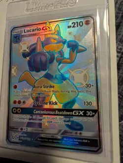 Pokemon Lucario GX SV64/SV94 Full Art Shiny Holo Rare Hidden Fates Stage 1 Card - Image 3