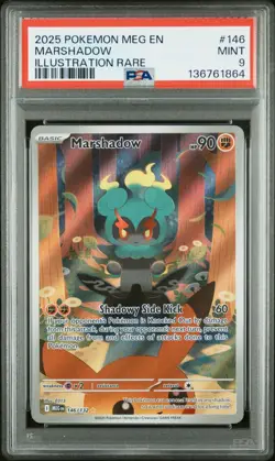 Pokemon TCG Marshadow Mega Evolution Illustration Rare Card 146/132 PSA 9 - Image 1