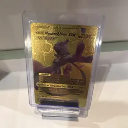 Pokemon Mewtwo & Mew GX Gold Card 270 HP Basic Tag Team TCG - Image 1