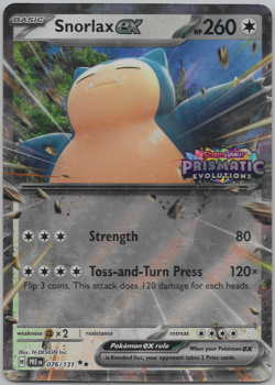 Snorlax ex (Prismatic Evolution Stamped) 076/131 Miscellaneous Cards & Products - Image 1