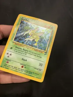 Pokemon Scyther Holo Rare TCG Card 17/130 WOTC Base Set 2 - Image 3