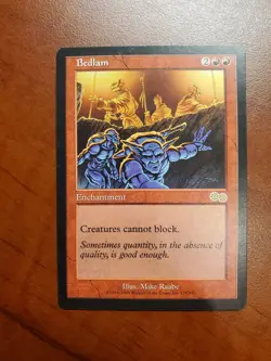 Bedlam Urza's Saga Red Rare Magic the Gathering Card - Image 1