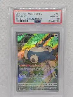 Snorlax 051 Sv: Scarlet & Violet Promo Cards Holo PSA 10 - Image 1