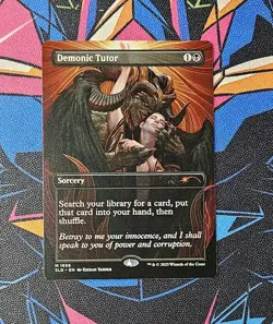 Demonic Tutor NM Borderless MTG Secret Lair Kieran Yanner Unplayed Magic - Image 1