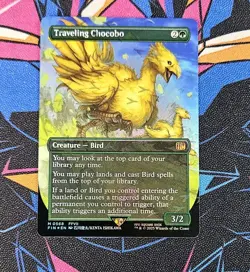 Traveling Chocobo NM Borderless Chocobo Track Foil MTG Final Fantasy Unplayed - Image 1