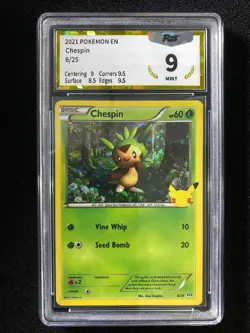 2021 Pokemon English McDonald's Collection Confetti Holo 6/25 Chespin PGS 9 LU57 - Image 1