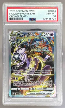 5724 Mewtwo VSTAR 2023 Pokemon SWSH Crown Zenith #GG44 PSA 10 - Image 1