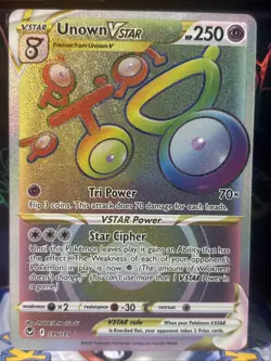 Unown VSTAR 199/195 Secret Rare Pokemon TCG Silver Tempest NM - Image 1