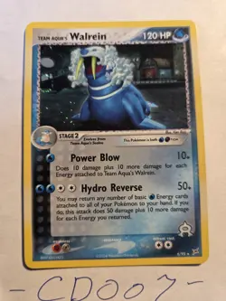 Pokemon TCG Team Aqua's Walrein EX Team Magma Vs Team Aqua 6/95 Holo Rare LP - Image 1