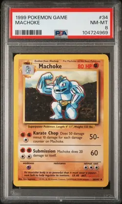 1999 Pokemon Game Machoke #34 PSA 8 - Image 1