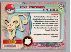 Persian #53 Topps Pokemon Tv Animation Edition - Image 2