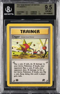 2000 POKEMON TEAM ROCKET 1ST EDITION UNCOMMON #75 DIGGER BGS 9.5 - Image 1