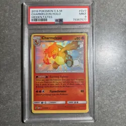 2019 Pokemon S&M Hidden Fates Charmeleon Shiny Holo Rare PSA 9 #SV7 Mint - Image 1