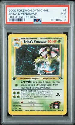 2000 POKEMON GYM CHALLENGE HOLO-1ST EDITION #4 ERIKA'S VENUSAUR PSA 7 - Image 1