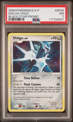 2008 POKEMON DIAMOND & PEARL BLACK STAR PROMO #DP26 DIALGA-HOLO PSA 7 - Image 1