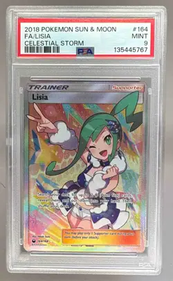 135445767 Lisia 2018 Pokemon Sun & Moon Celestial Storm #164 PSA 9 - Image 1