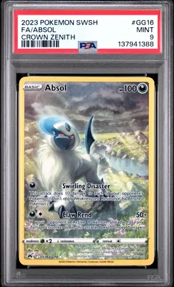 2023 POKEMON SWORD & SHIELD CROWN ZENITH #GG16 FULL ART/ABSOL PSA 9 - Image 1