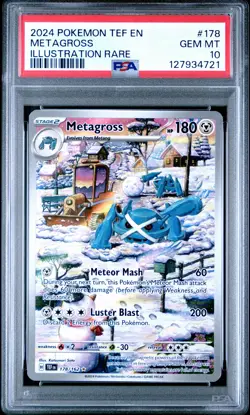 2024 POKEMON TEF EN-TEMPORAL FORCES ILLUSTRATION RARE #178 METAGROSS PSA 10 - Image 1