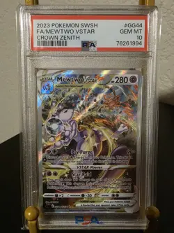 PSA 10 GEM MINT 2023 POKEMON SWORD & SHIELD FA MEWTWO VSTAR CROWN ZENITH #GG44 - Image 1