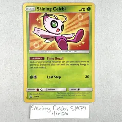 Shining Celebi SM79 PRINT ERROR Black Star Promo Pokemon TCG LP - Image 1