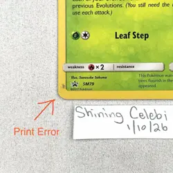Shining Celebi SM79 PRINT ERROR Black Star Promo Pokemon TCG LP - Image 3