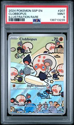 2024 POKEMON SSP EN-SURGING SPARKS ILLUSTRATION RARE #207 CLOBBOPUS PSA 9 - Image 1